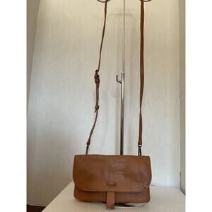 Lucky Brand - Slim Pebbled Leather Shoulder/Crossbody Bag - Caremel Brown